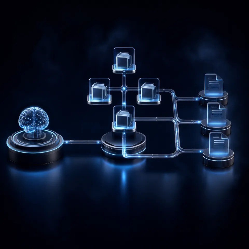 Neural network visualization representing the interconnected layers of an agentic AI system