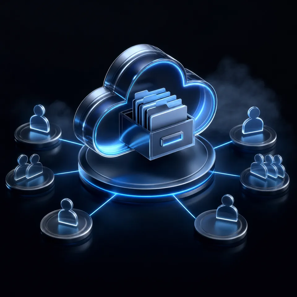 A secure digital vault representing legal document storage and client portal workspaces