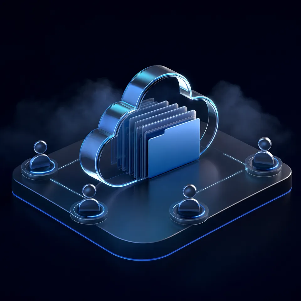 Secure contract repository vault interface with folder hierarchy and milestone tracking