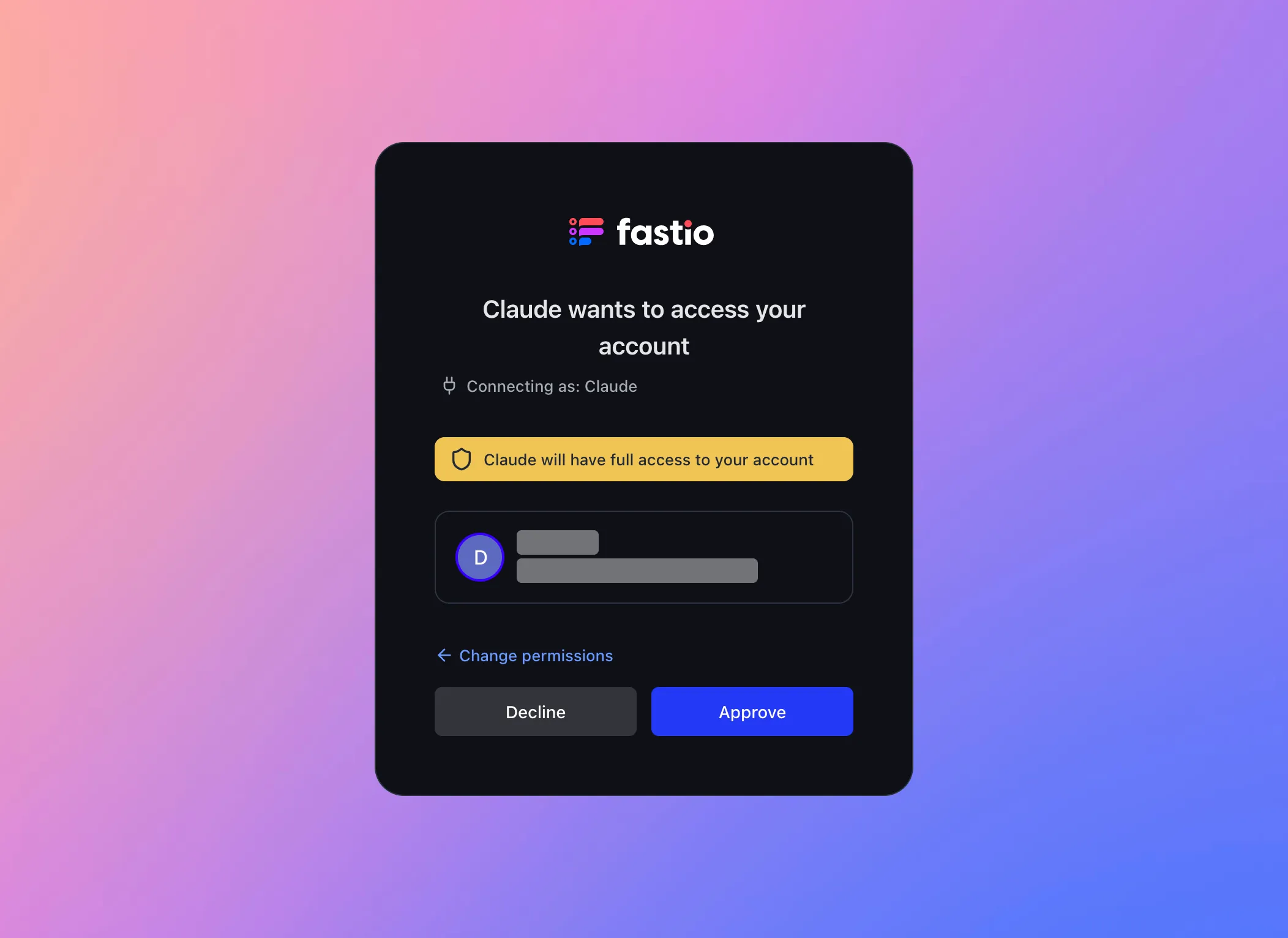 Fast.io approve access confirmation page