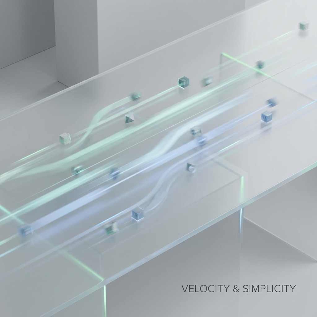 High speed data transfer streams moving across a clean surface